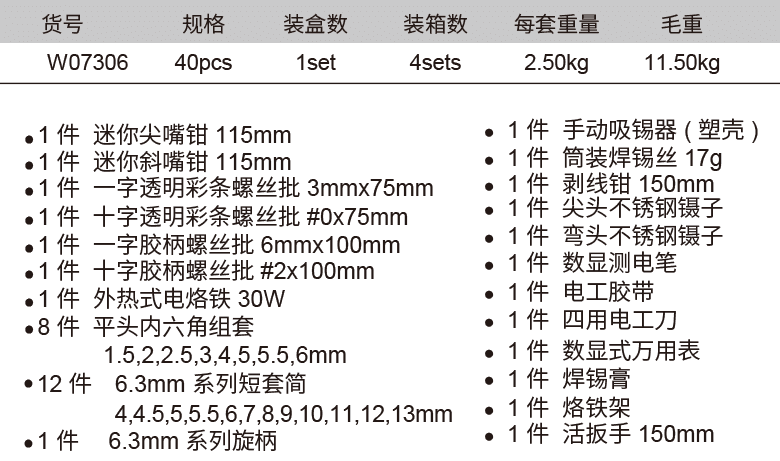 40 件電訊工具組套(圖1)